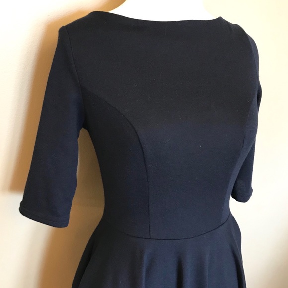 ASOS Petite Dark Navy Cross Back Skater Dress Sz 2 - Picture 4 of 6
